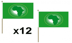 African Union Hand Waving Flags
